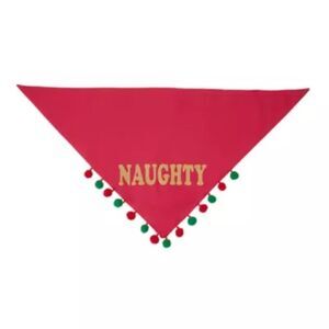 Red Bandana XS/S with Naughty Nice Text
